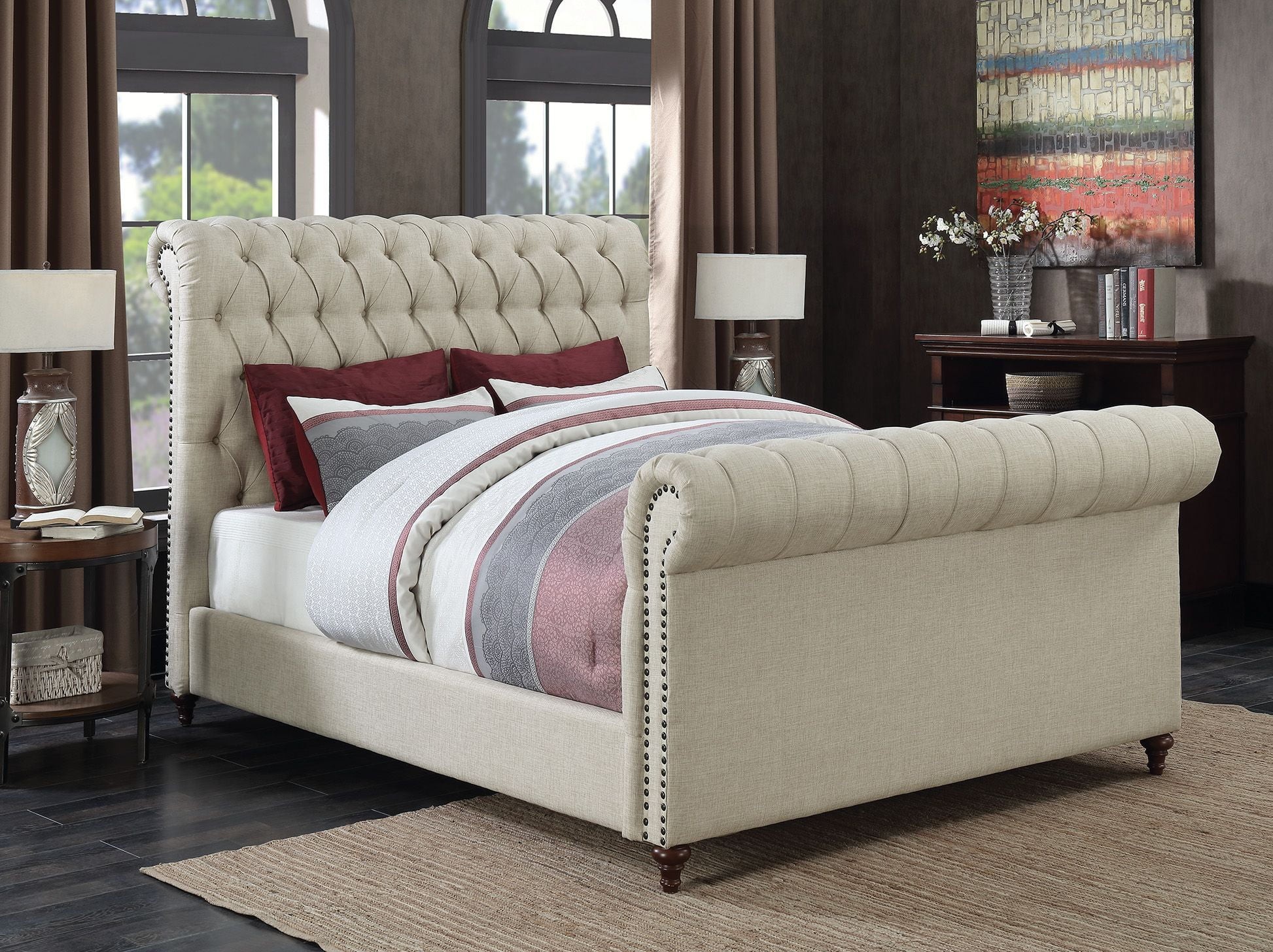 upholstered bed
